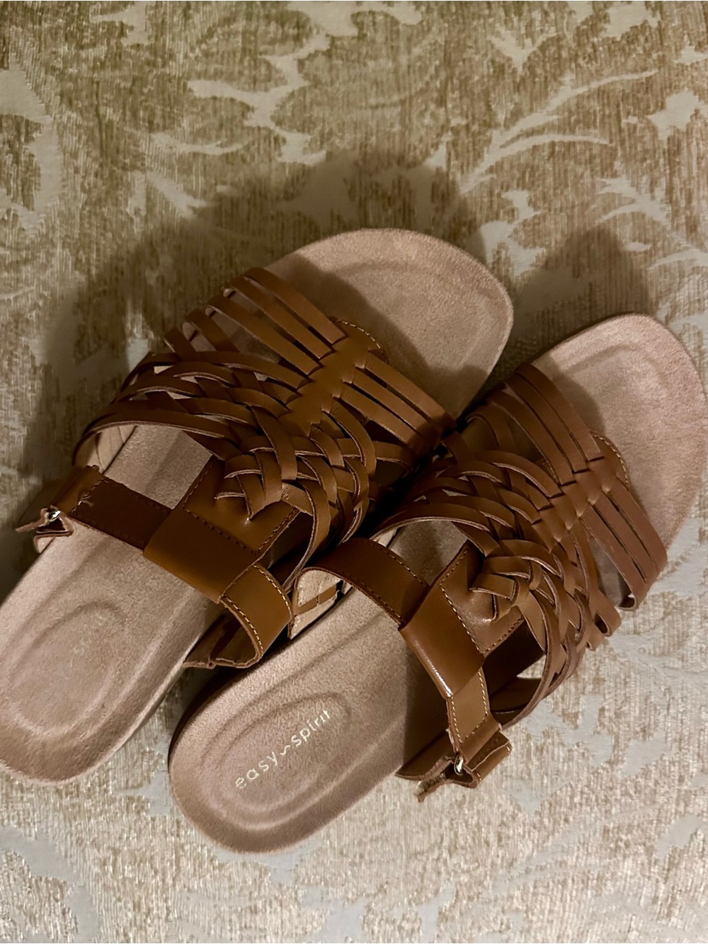 Easy Spirit Tan Braided Slide Mules